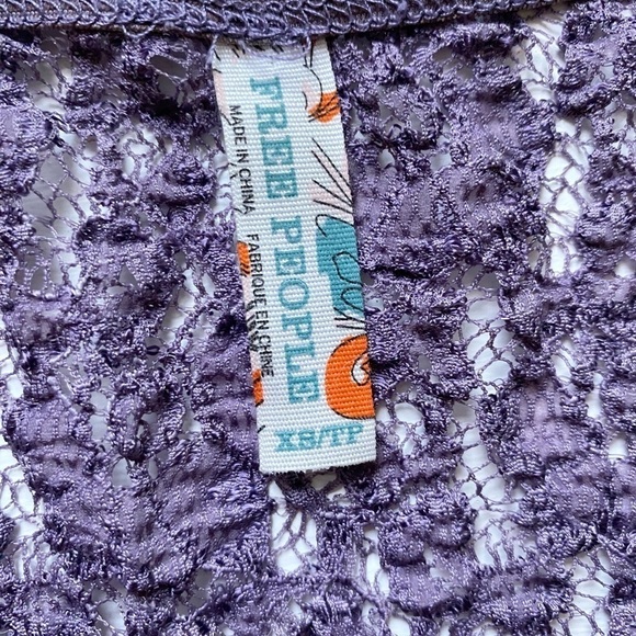 Free People Purple Lace Baby Doll Top, Size XS - Picture 6 of 10